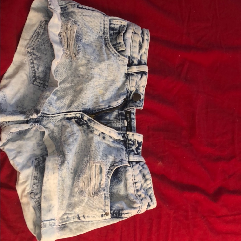 Kendall and Kylie distressed bleached shorts